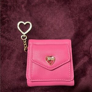 Juicy Couture Hot Pink Wallet with Gold Heart Charm